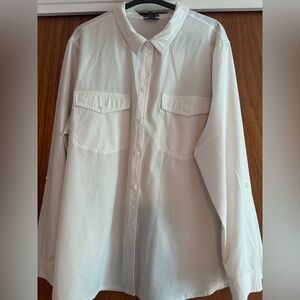 Eddie Bauer White Casual Button Down Shirt